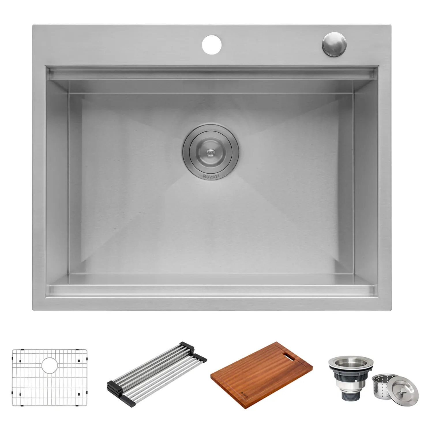 Ruvati 23" x 20" Topmount Workstation Kitchen Sink