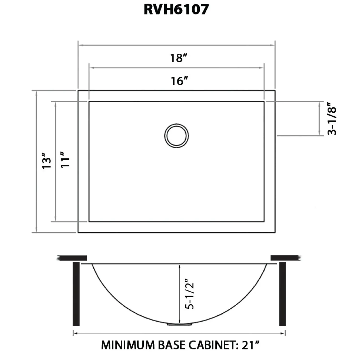 Ruvati 18" x 13" Undermount Brushed Gold Rectangular Stainless Steel Bathroom Sink