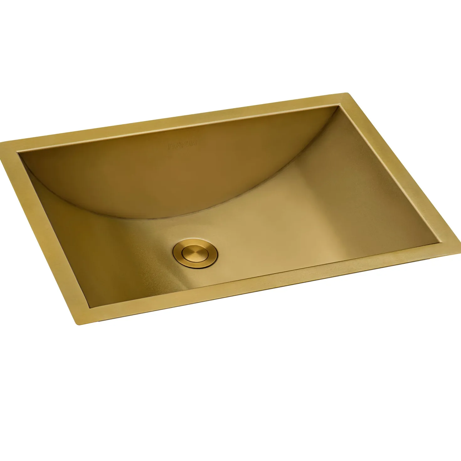 Ruvati 18" x 13" Undermount Brushed Gold Rectangular Stainless Steel Bathroom Sink
