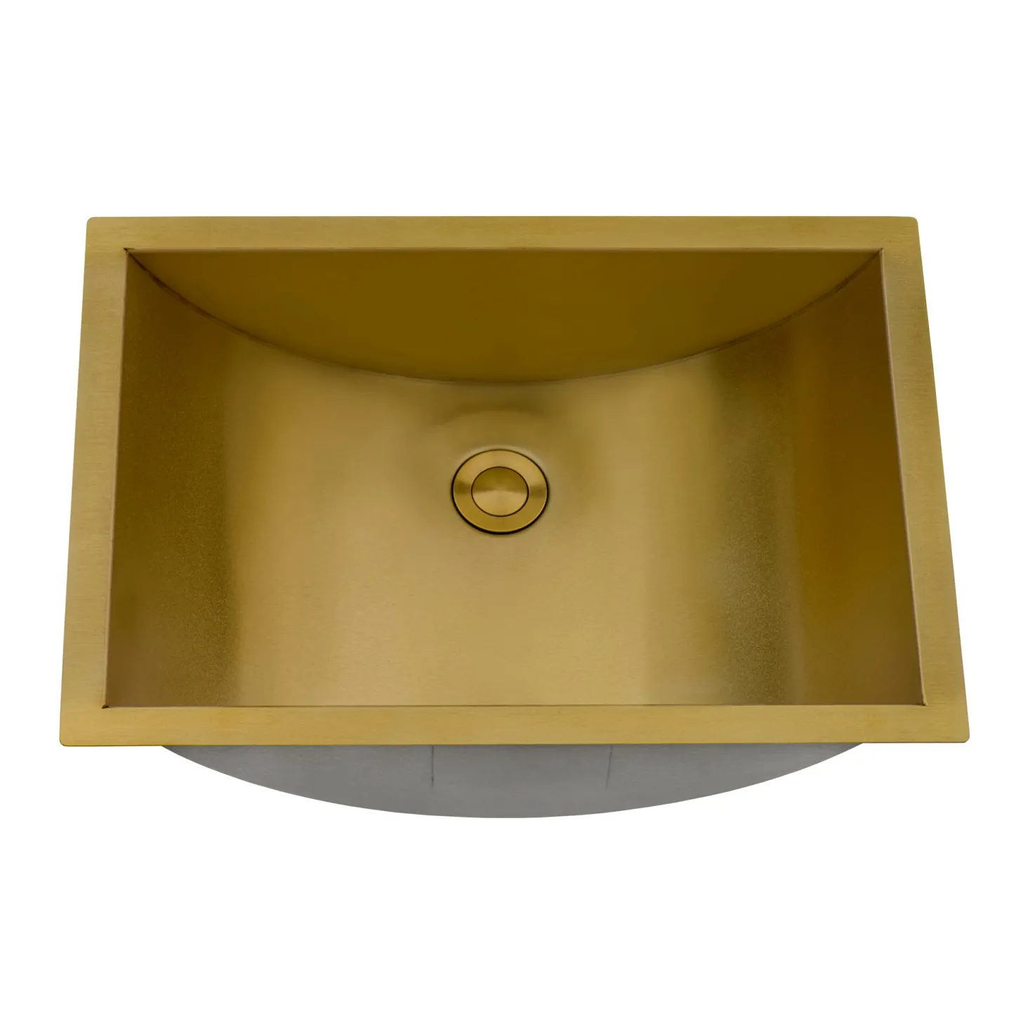 Ruvati 20" x 14" Undermount Brushed Gold Rectangular Stainless Steel Bathroom Sink