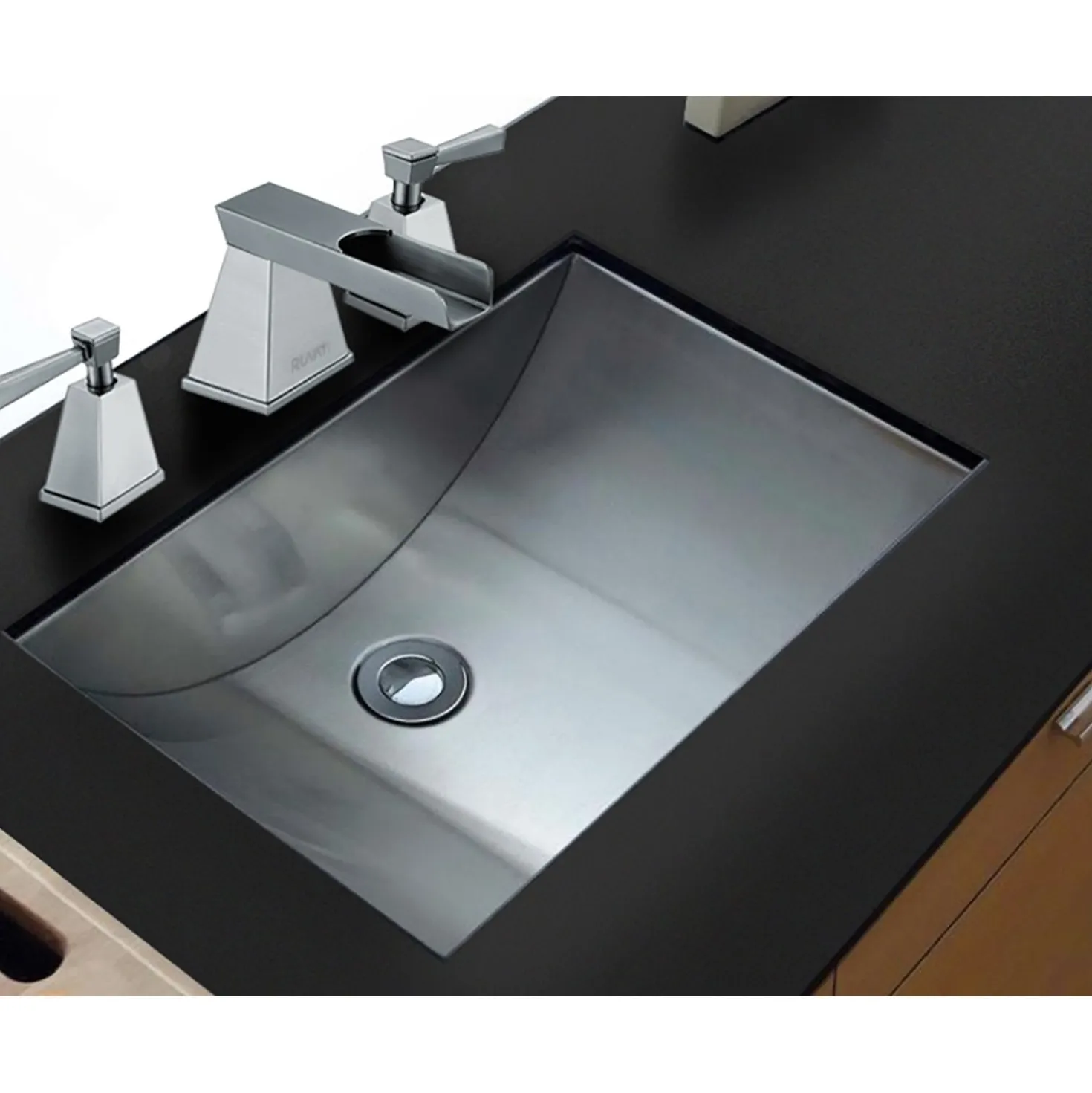 Ruvati 18" x 13" Undermount Brushed Stainless Steel Rectangular Bathroom Sink