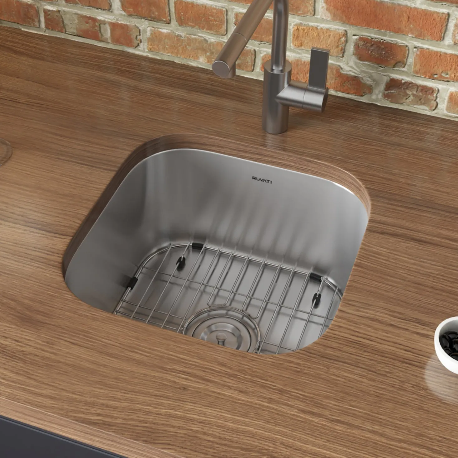 Ruvati 13 x 15" Undermount 16 Gauge Stainless Steel Bar Prep Sink