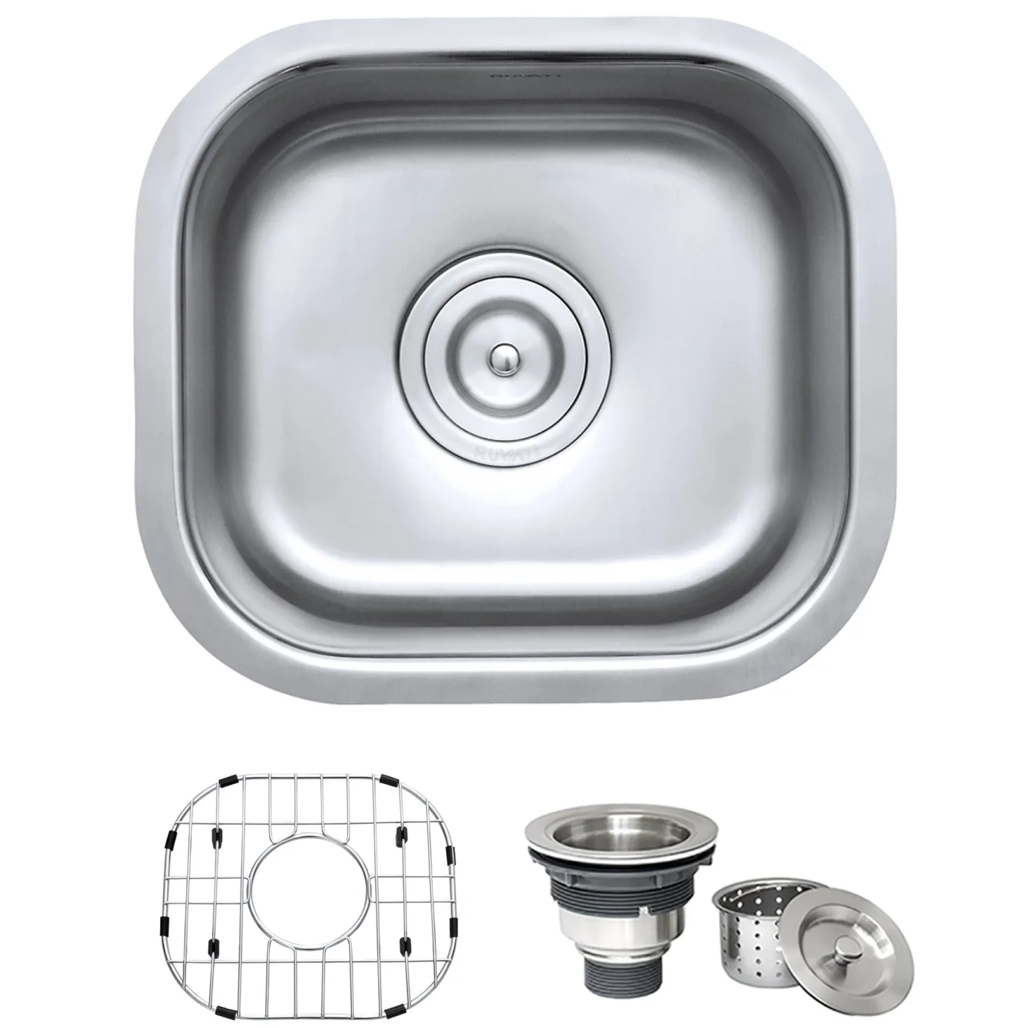 Ruvati 13 x 15" Undermount 16 Gauge Stainless Steel Bar Prep Sink
