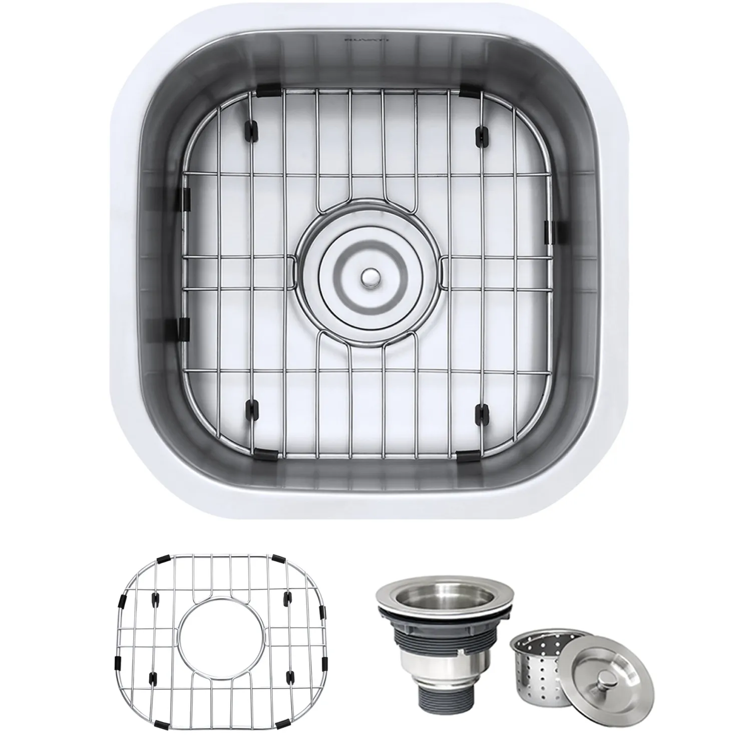 Ruvati 16 x 16" Undermount 16 Gauge Stainless Steel Bar Prep Sink