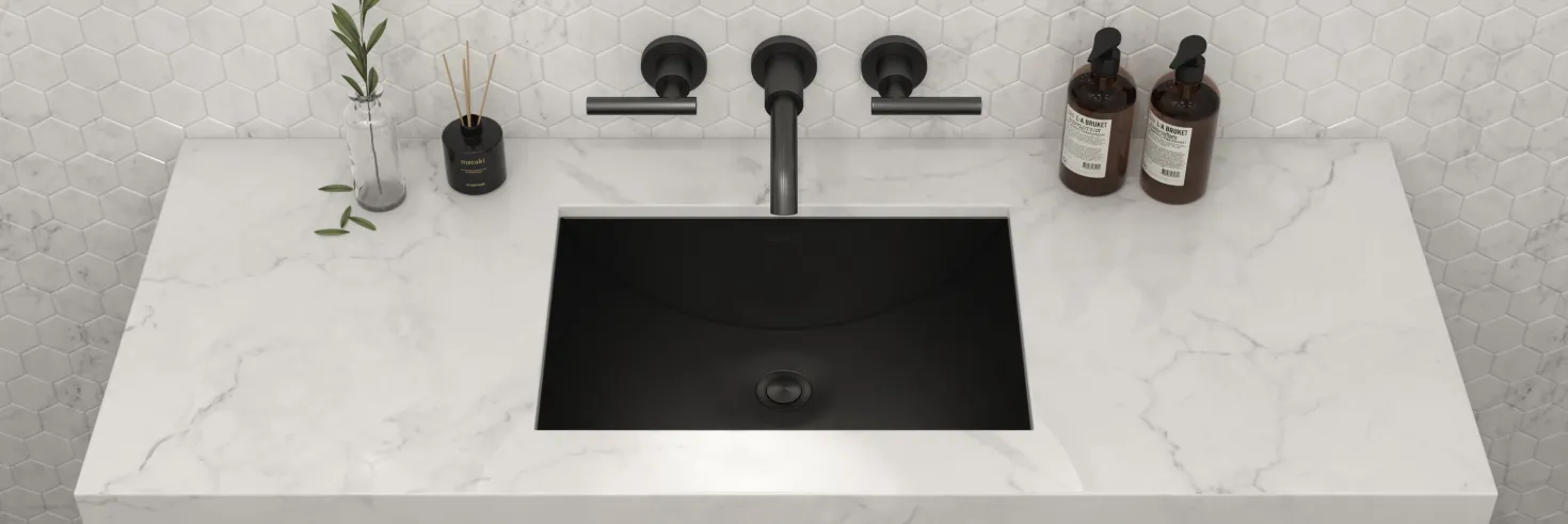 Ruvati 20" x 14" Undermount Gunmetal Rectangular Stainless Steel Bathroom Sink
