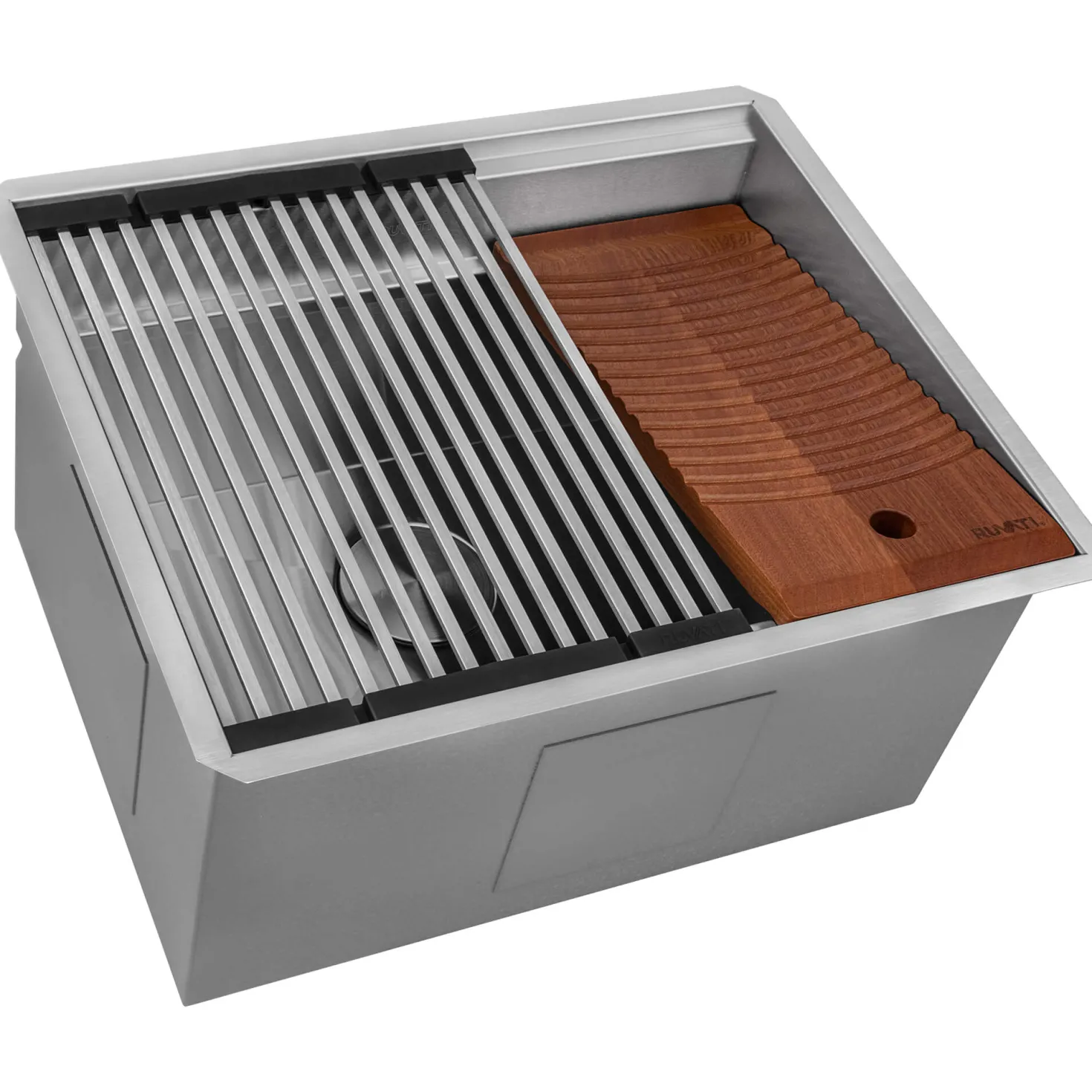 Ruvati 23" x 19" Undermount Laundry Workstation Sink 12" Deep with Washboard