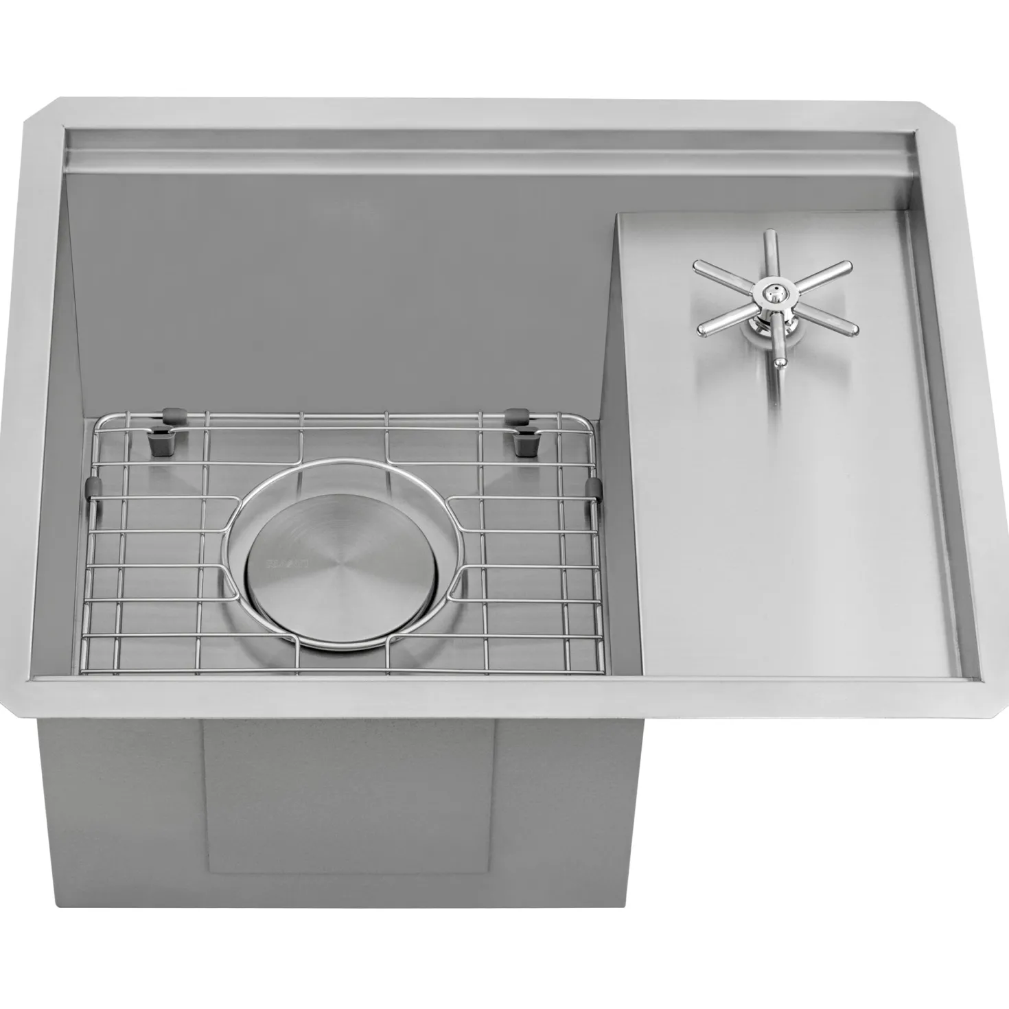 Ruvati 22" x 18" Undermount Workstation Bar Sink and Glass Rinser