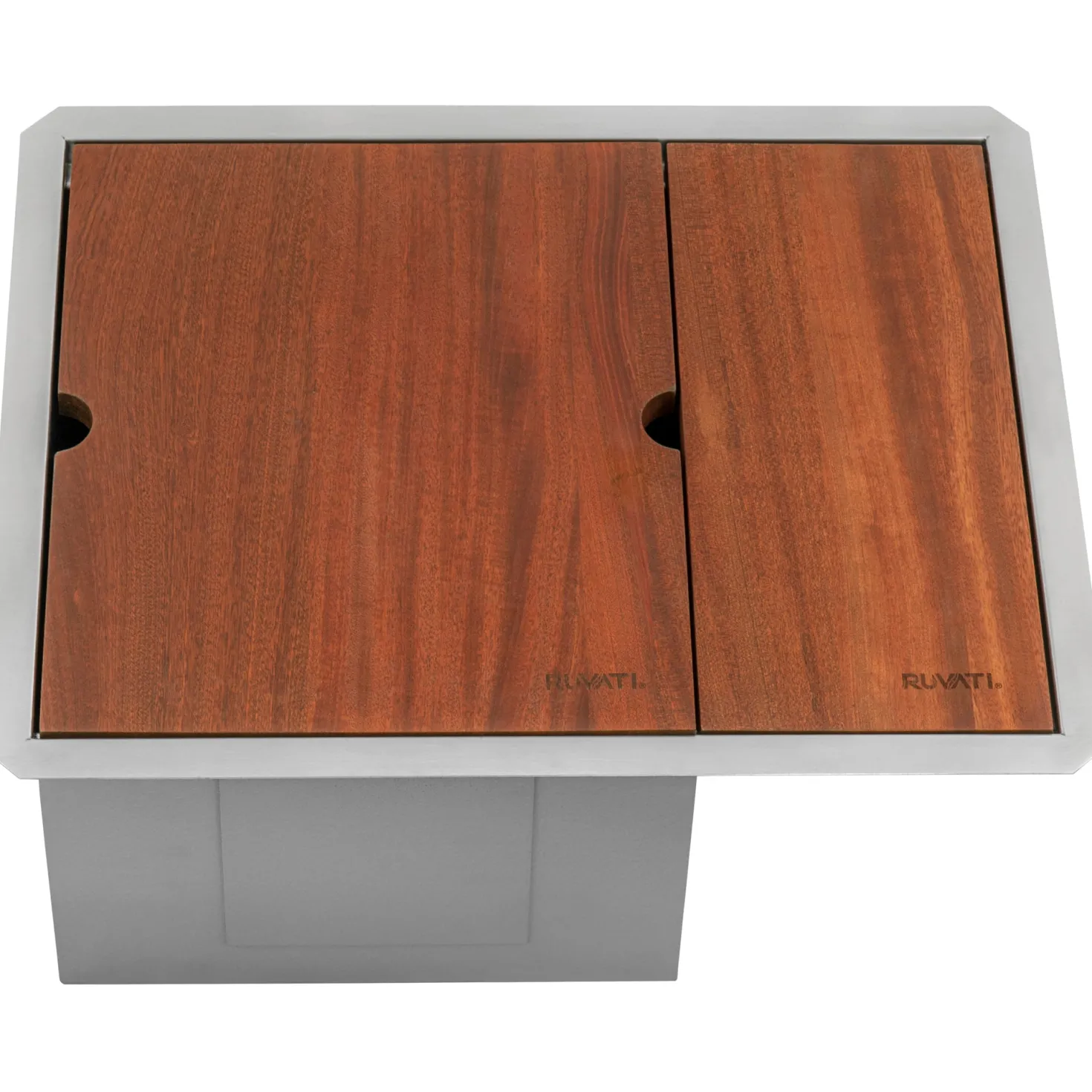 Ruvati 22" x 18" Undermount Workstation Bar Sink and Glass Rinser