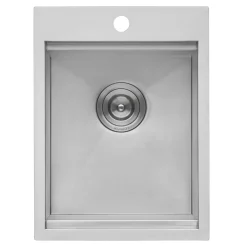 Ruvati 15 x 20" Workstation Drop-in Topmount 16 Gauge Stainless Steel Bar Prep RV Sink