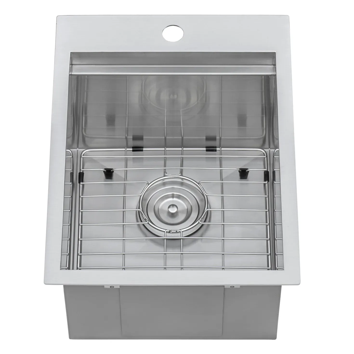 Ruvati 15 x 20" Workstation Drop-in Topmount 16 Gauge Stainless Steel Bar Prep RV Sink