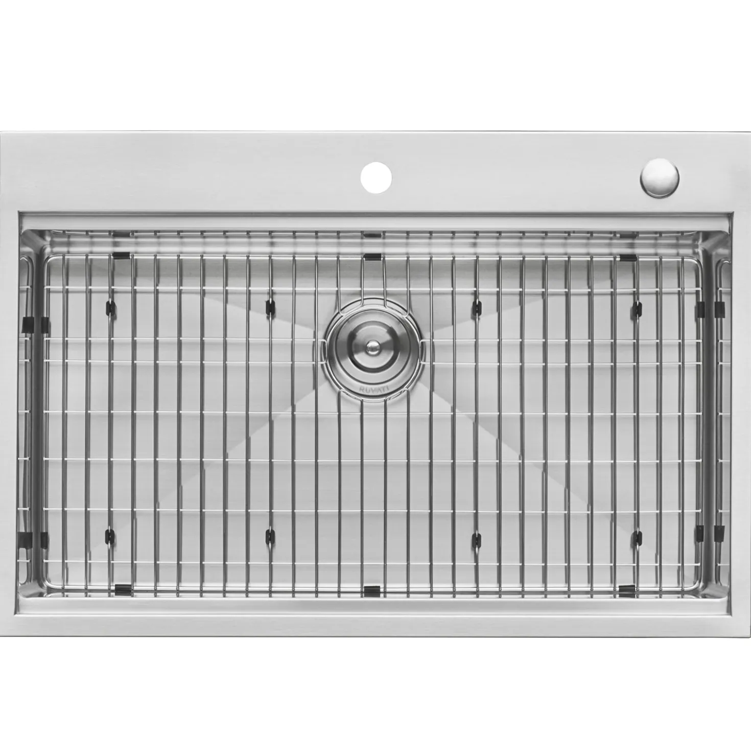 Ruvati 33 x 22" Workstation Ledge Drop-in Tight Radius 16 Gauge Stainless Steel Single Bowl Kitchen Sink
