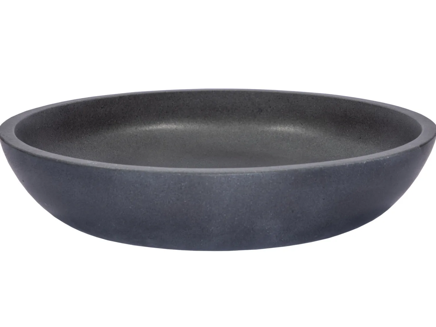 Shallow Round Vessel Sink in Lava Stone