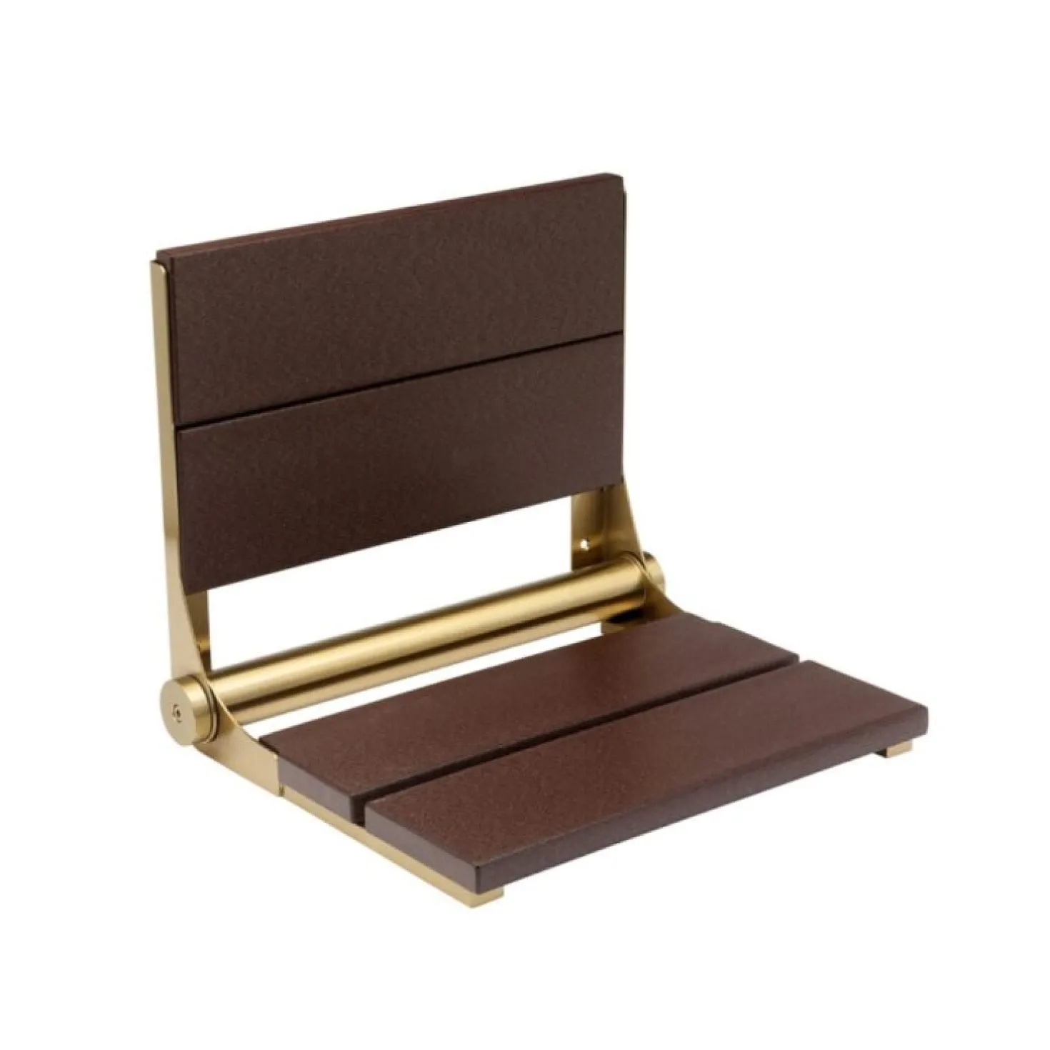18" Shower Seat with Brushed Gold Frame