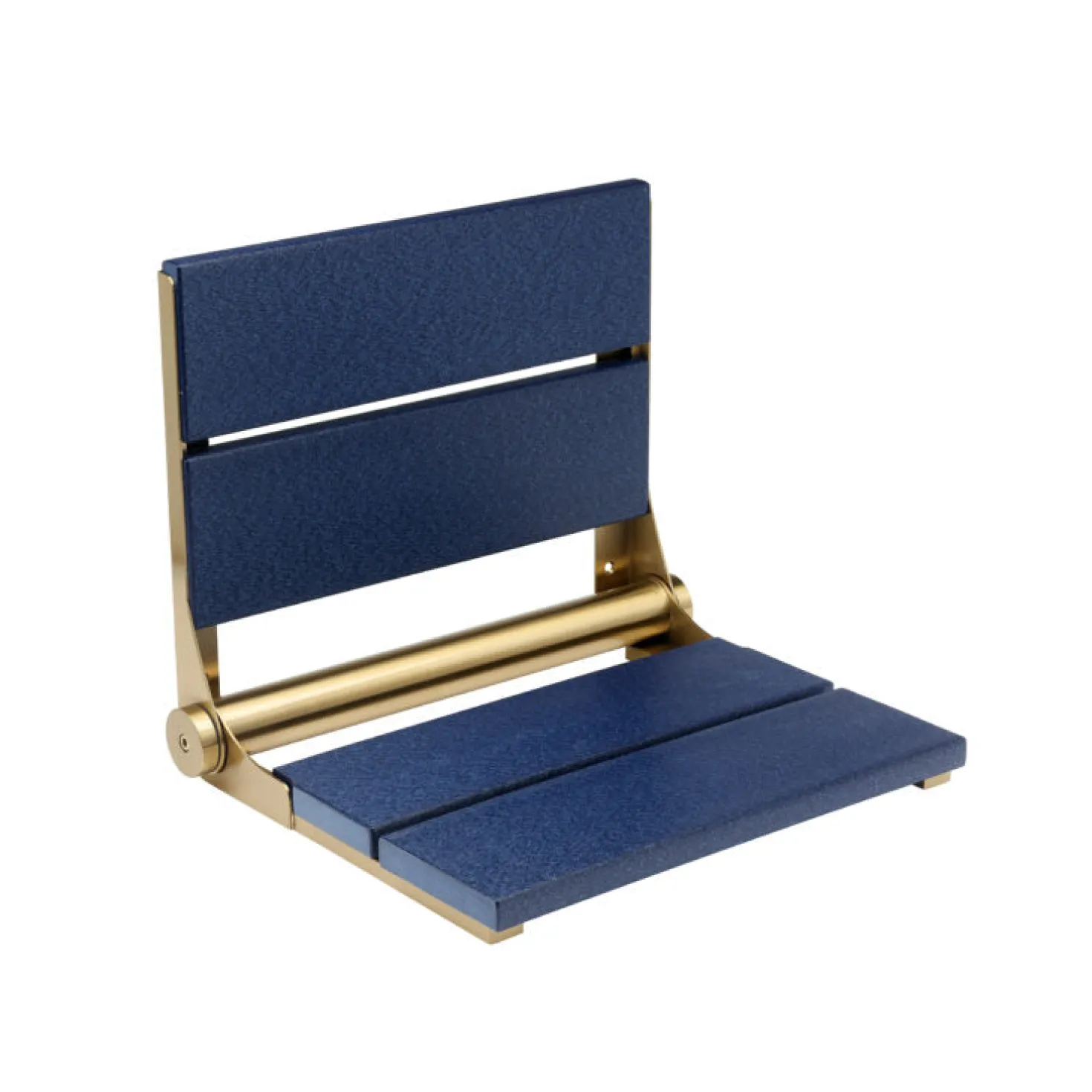18" Shower Seat with Brushed Gold Frame