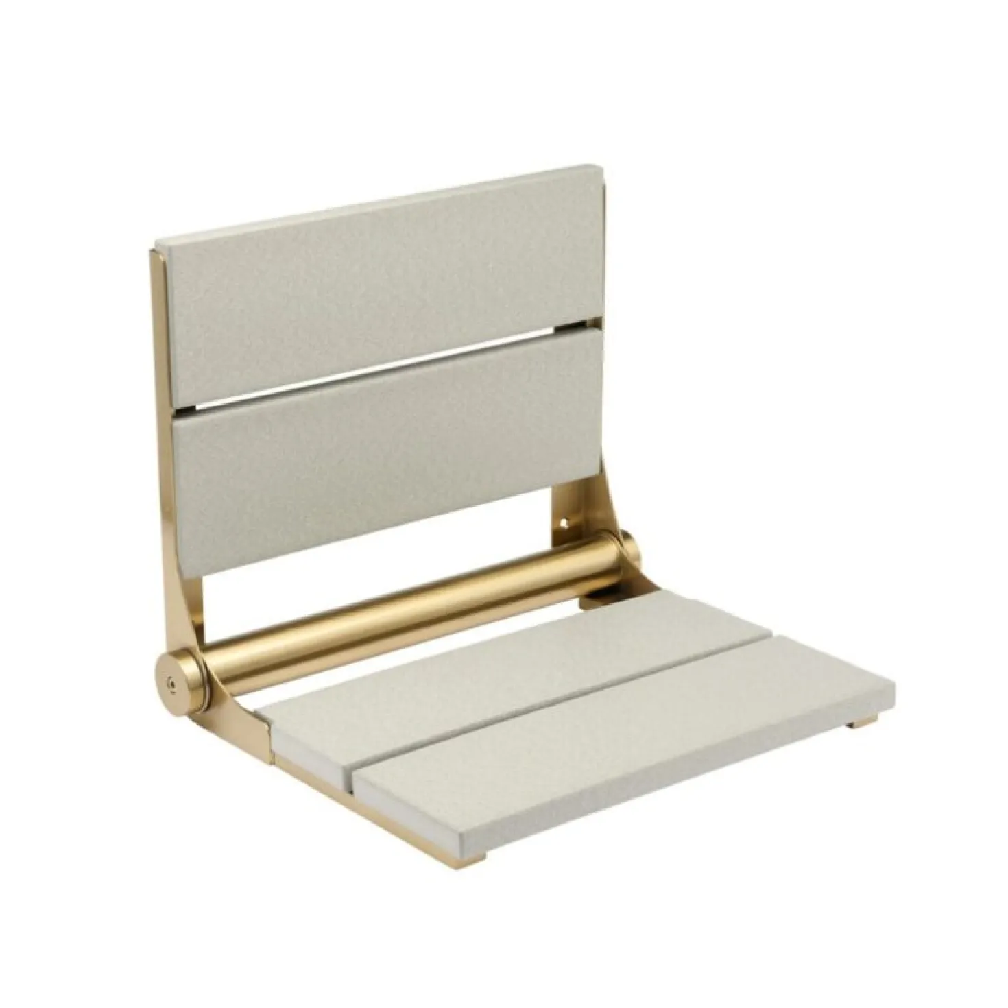 18" Shower Seat with Brushed Gold Frame