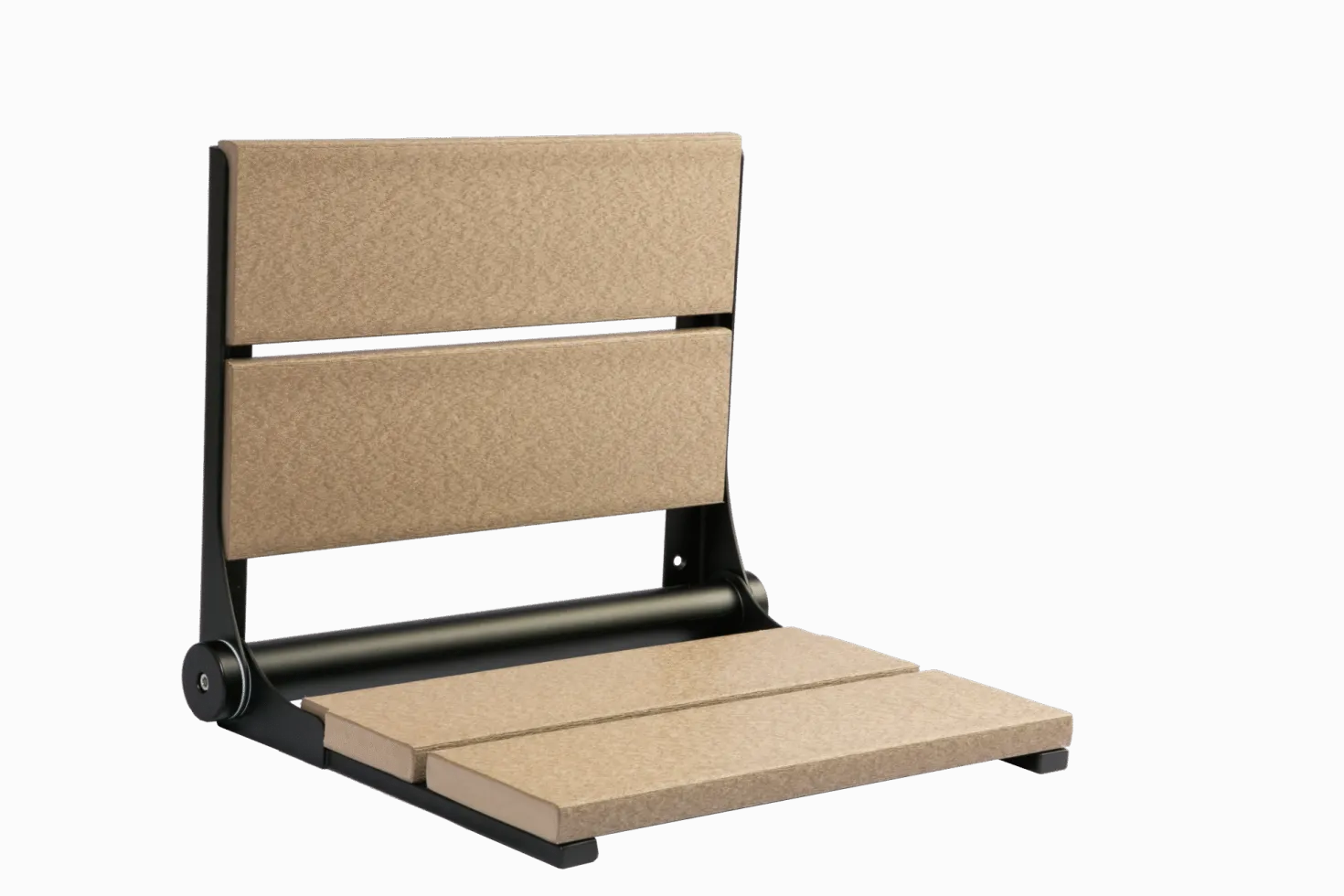 18" Shower Seat with Matte Black Frame