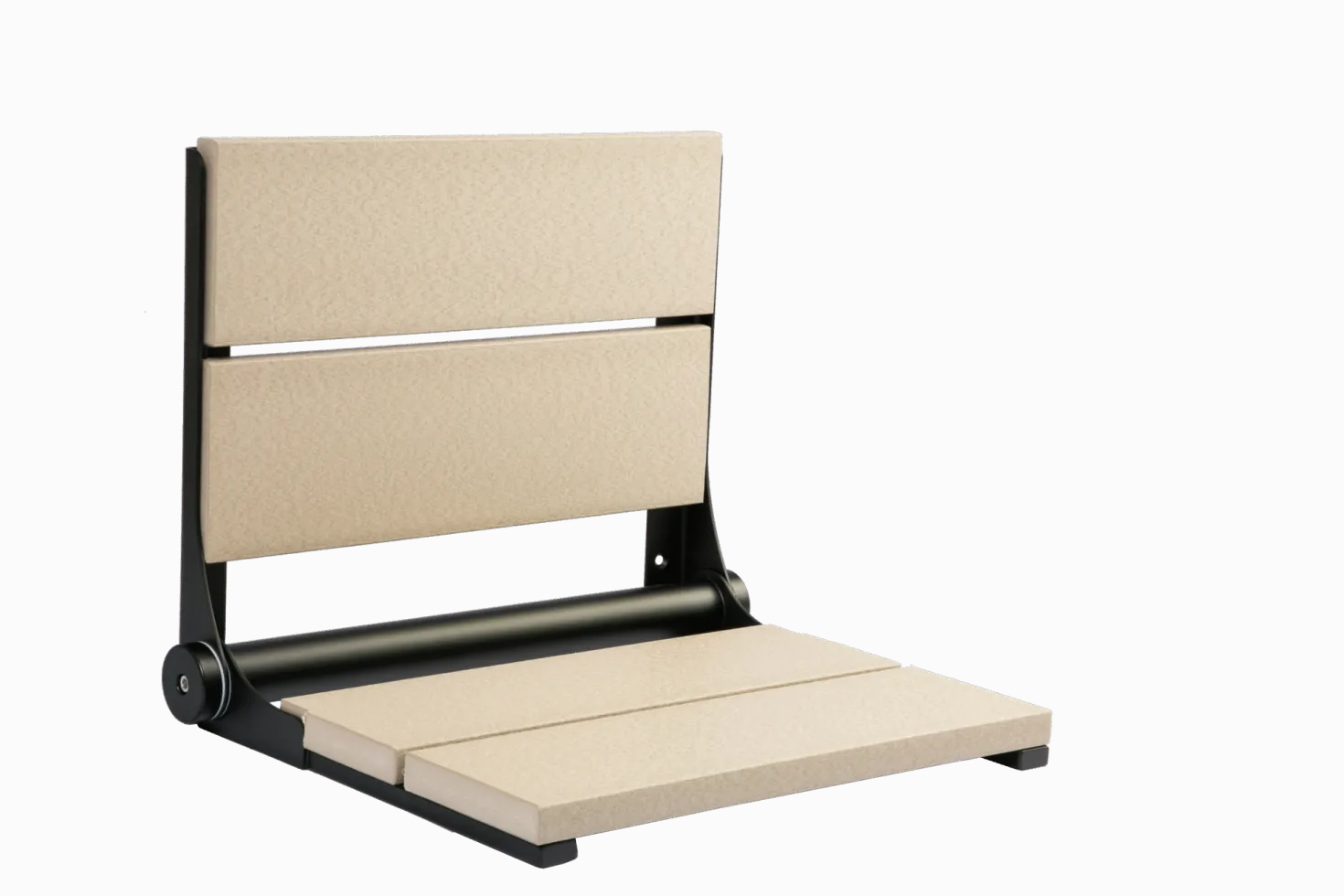 18" Shower Seat with Matte Black Frame