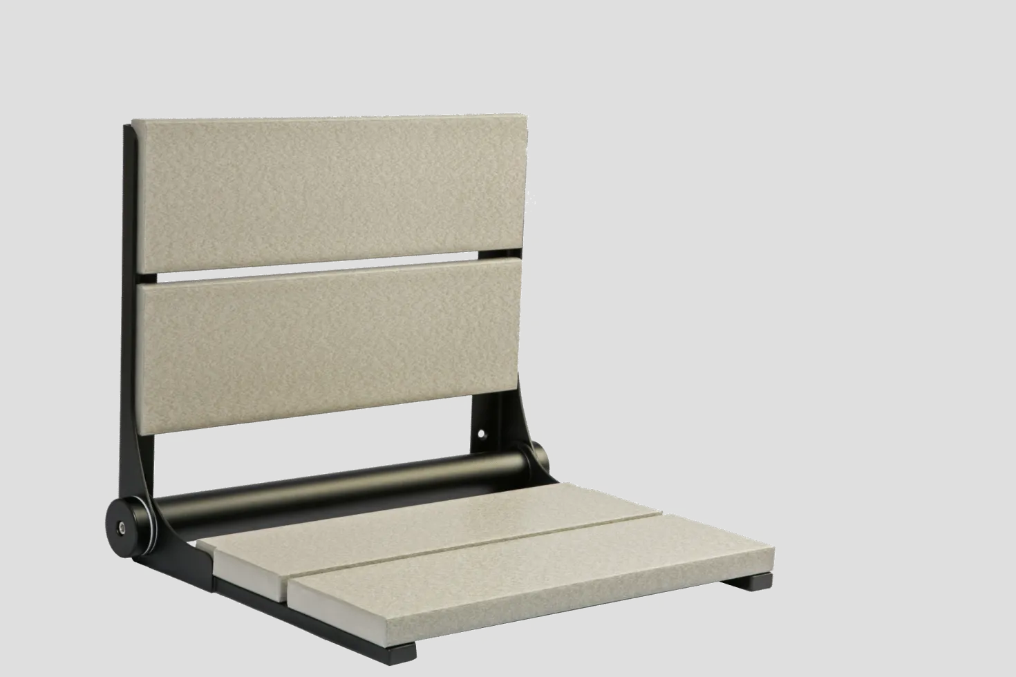 18" Shower Seat with Matte Black Frame