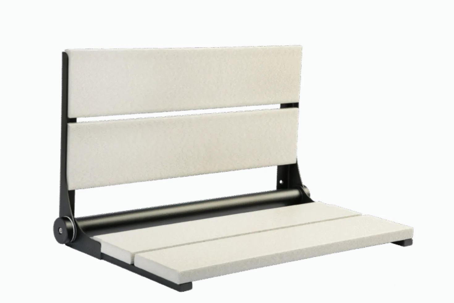 26" Shower Seat with Matte Black Frame