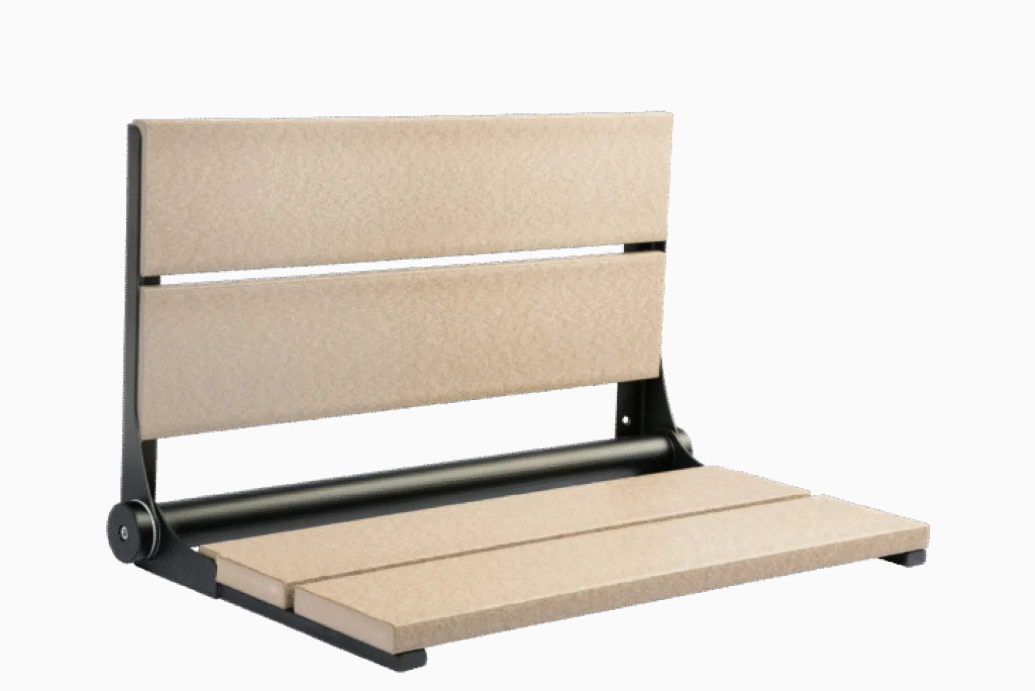26" Shower Seat with Matte Black Frame