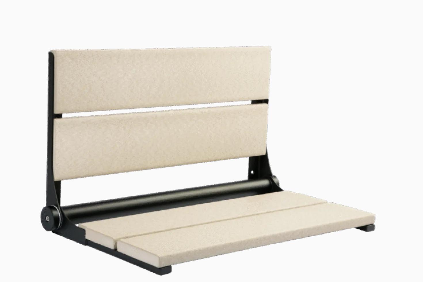 26" Shower Seat with Matte Black Frame