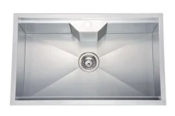 31" Single Bowl Dual Mount 18 Gauge Stainless Steel Kitchen Sink