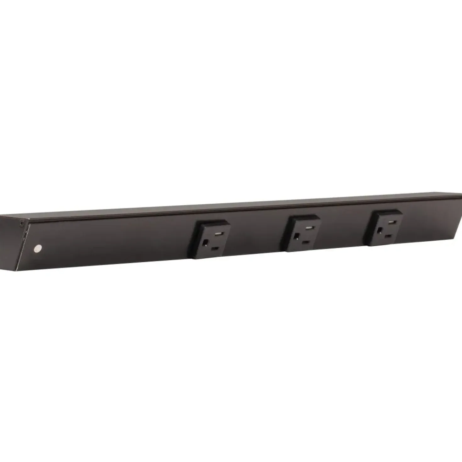 Slim Angle Under Cabinet Outlet Power Strip | Black Finish