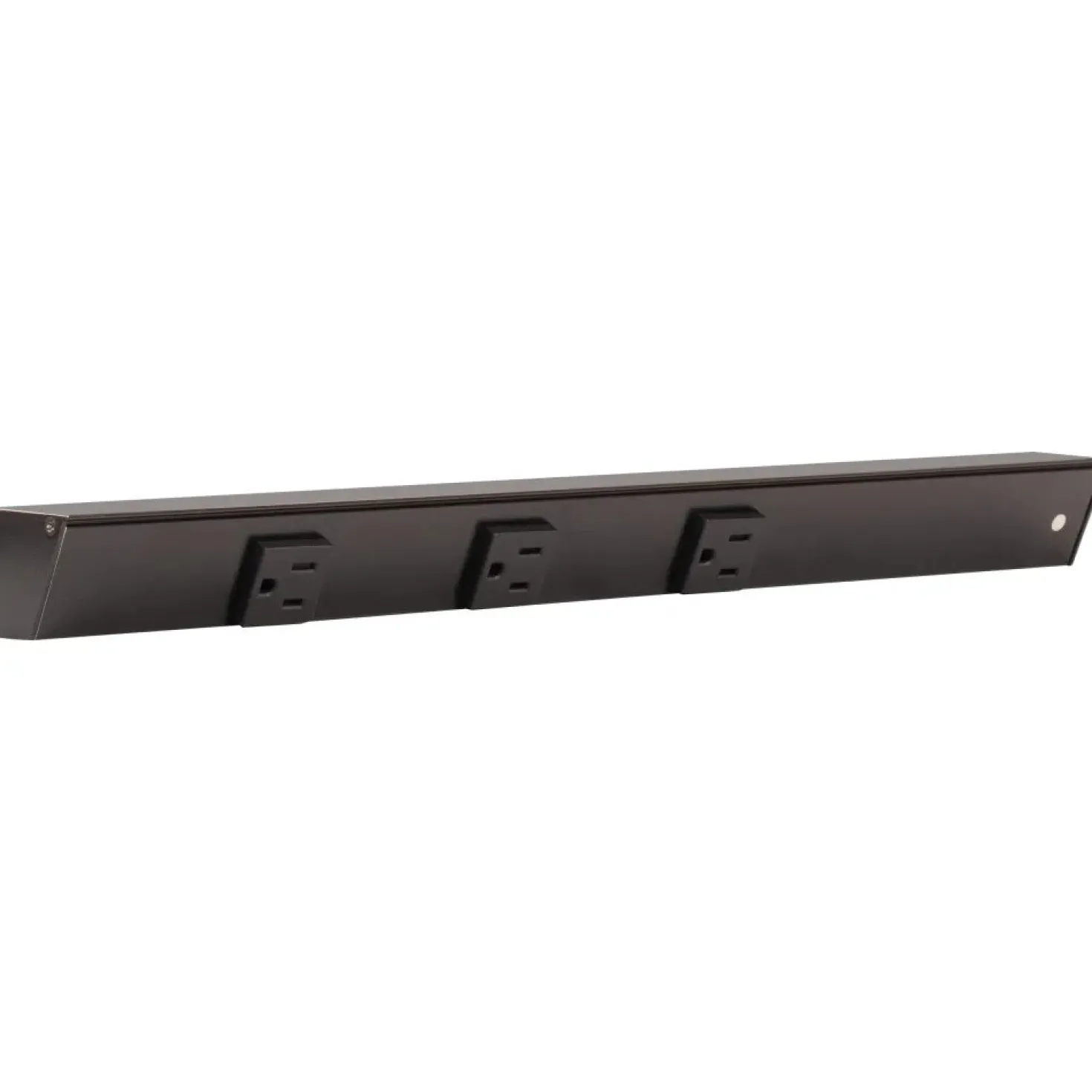 Slim Angle Under Cabinet Outlet Power Strip | Black Finish