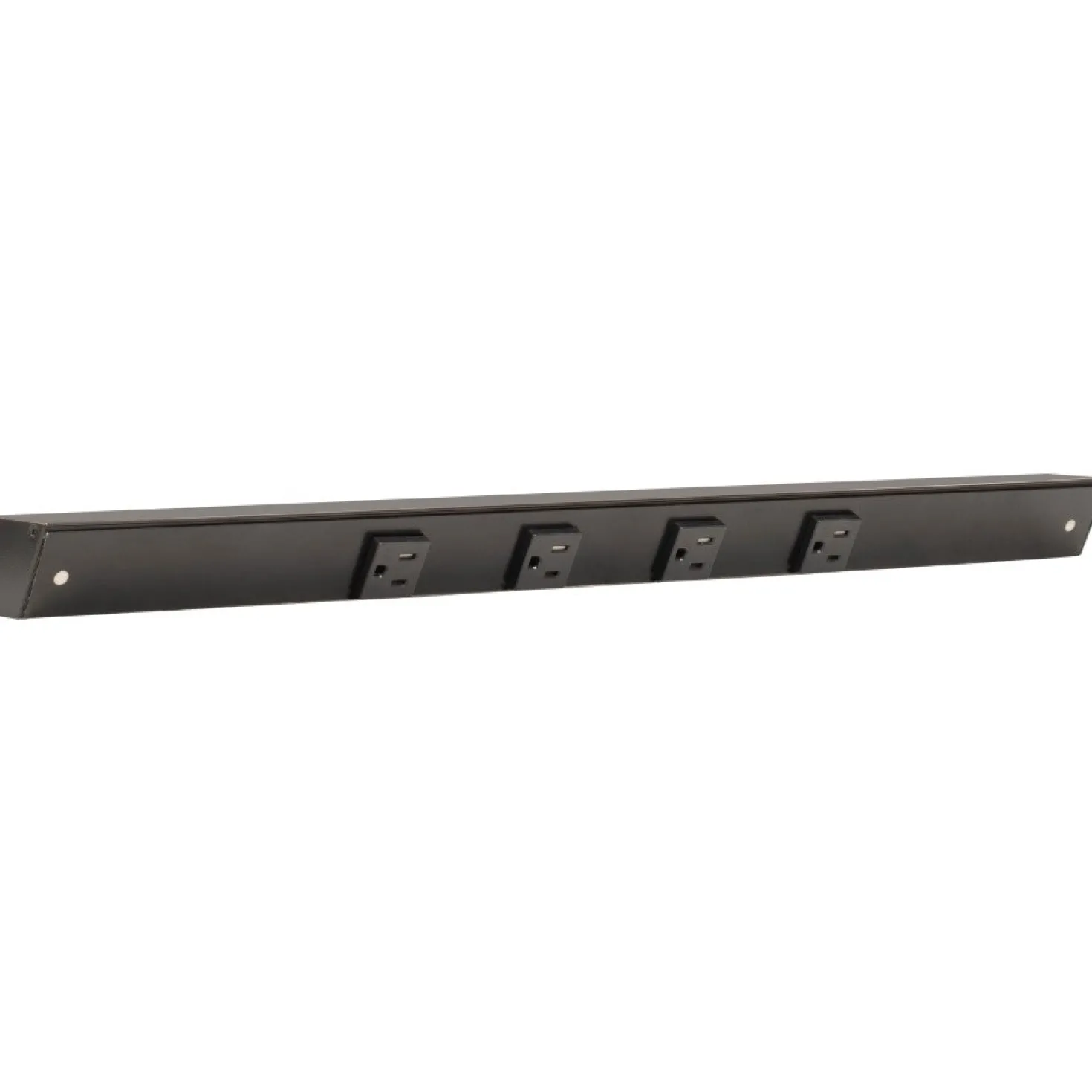 Slim Angle Under Cabinet Outlet Power Strip | Black Finish