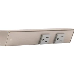 Slim Angle Under Cabinet Outlet Power Strip | Satin Nickel Finish