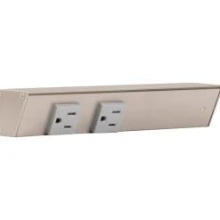 Slim Angle Under Cabinet Outlet Power Strip | Satin Nickel Finish