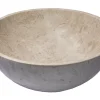 Small Vessel Sink Bowl in Polished Penny Grey Marble