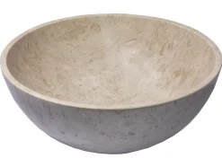 Small Vessel Sink Bowl in Polished Penny Grey Marble