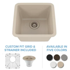 Square Quartz Composite Bar/Prep Sink