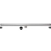 72" Stainless Steel Linear Shower Drain with Tile Insert & Flat Grate in Brushed Nickel