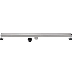 72" Stainless Steel Linear Shower Drain with Tile Insert & Flat Grate in Brushed Nickel