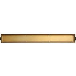 72" Stainless Steel Linear Shower Drain with Tile Insert & Flat Grate in Brushed Brass