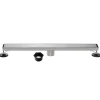 48" Stainless Steel Linear Shower Drain with Tile Insert & Flat Grate in Brushed Nickel