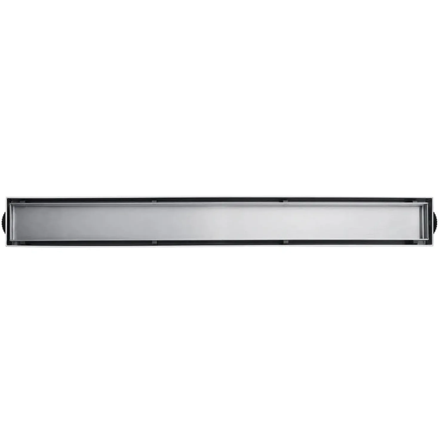 32" Stainless Steel Linear Shower Drain with Tile Insert & Flat Grate in Brushed Nickel