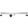 28" Stainless Steel Linear Shower Drain with Tile Insert & Flat Grate in Chrome