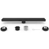 28" Stainless Steel Linear Shower Drain with Tile Insert & Flat Grate in Matte Black