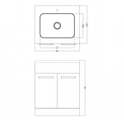 Stainless Steel 30" Sink Base Cabinet with Integral Sink