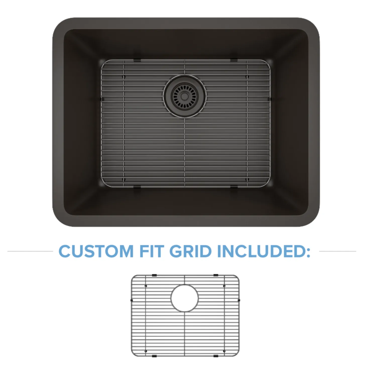 Standard Size Rectangle Quartz Composite Kitchen Sink