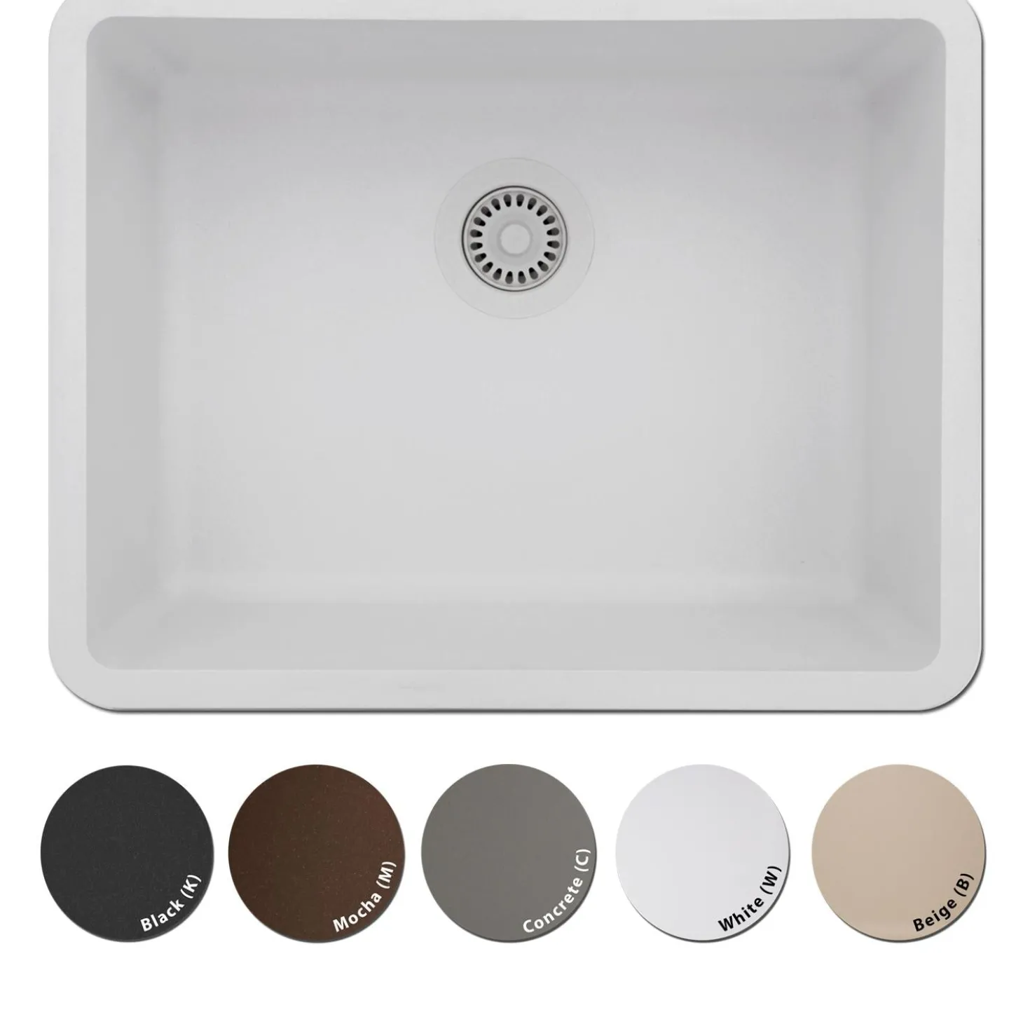Standard Size Rectangle Quartz Composite Kitchen Sink