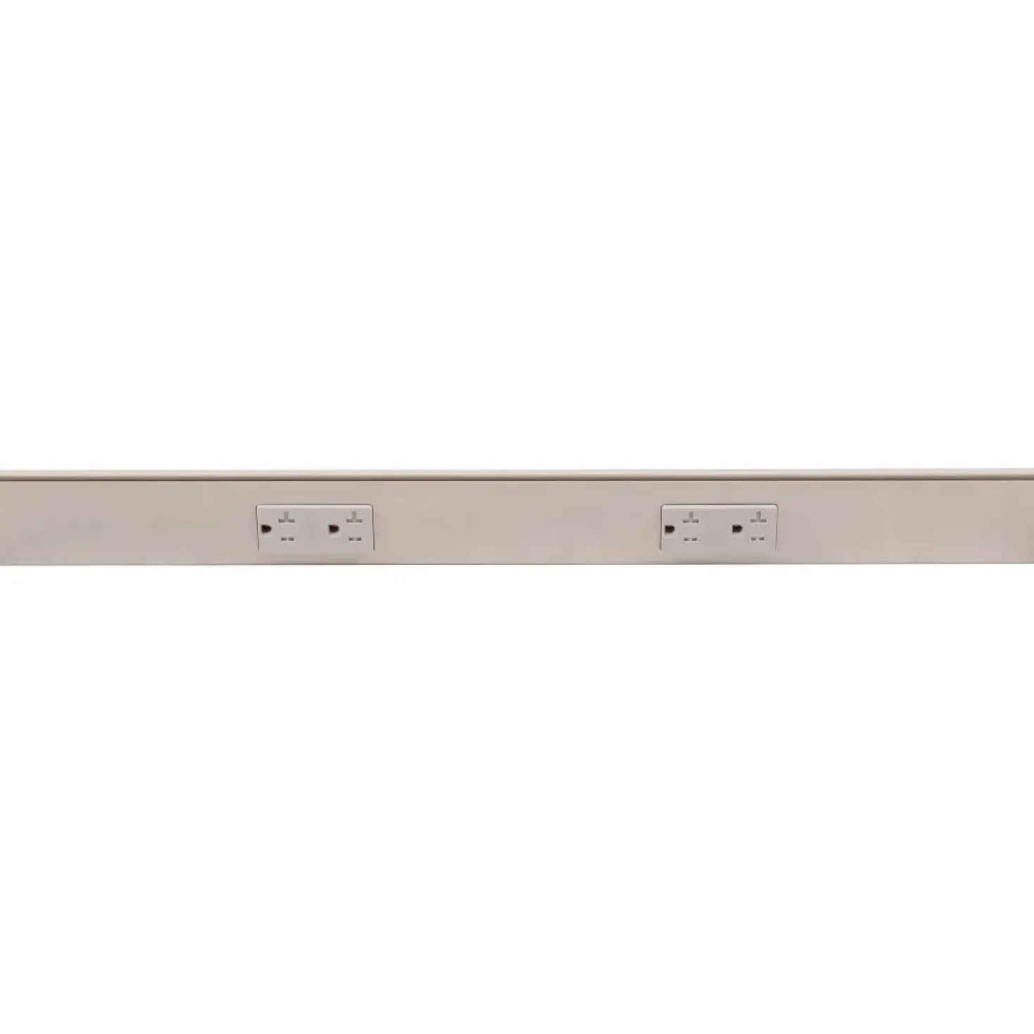 Tamper Resistant Angle Under Cabinet Outlet Power Strip | Satin Nickel Finish