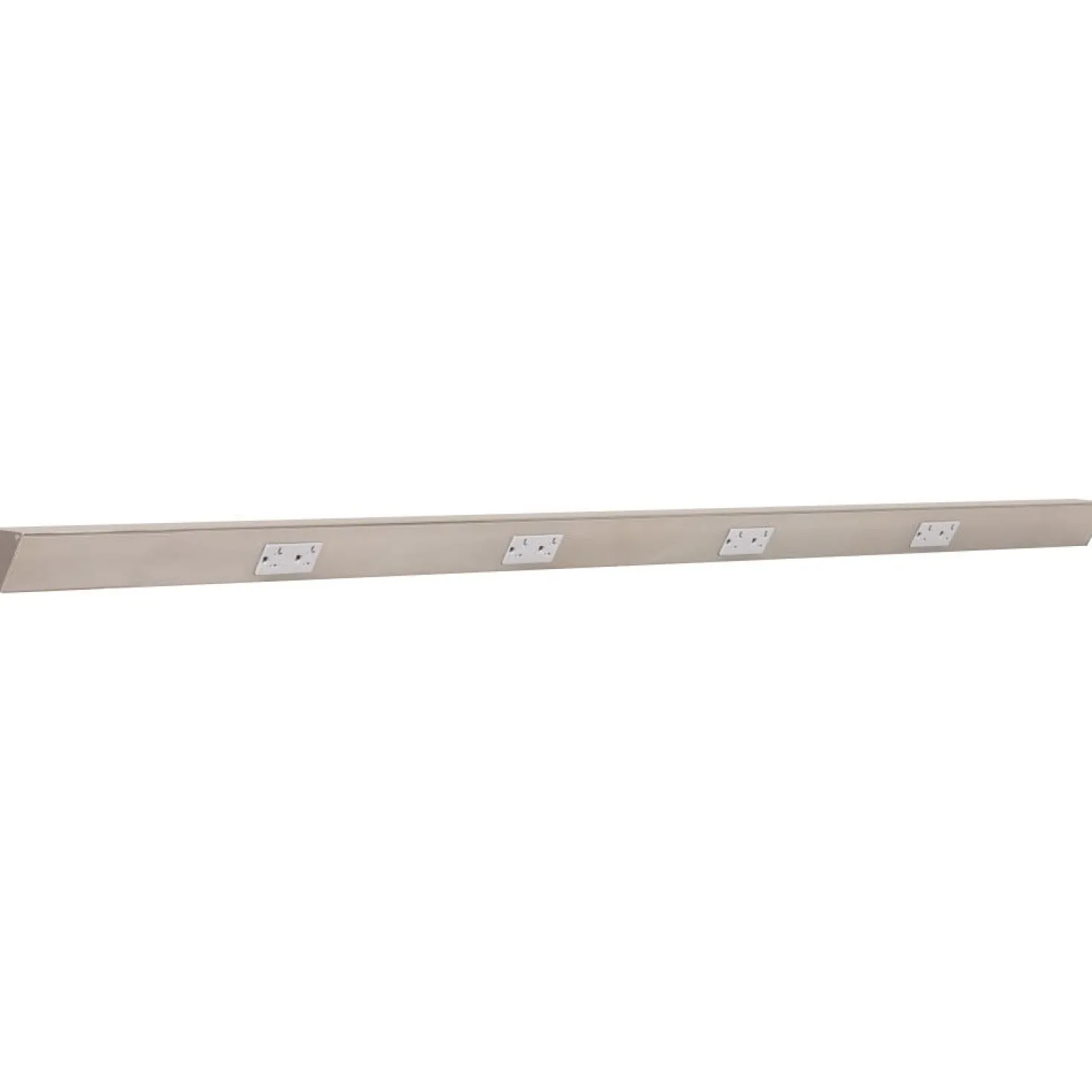 Tamper Resistant Angle Under Cabinet Outlet Power Strip | Satin Nickel Finish