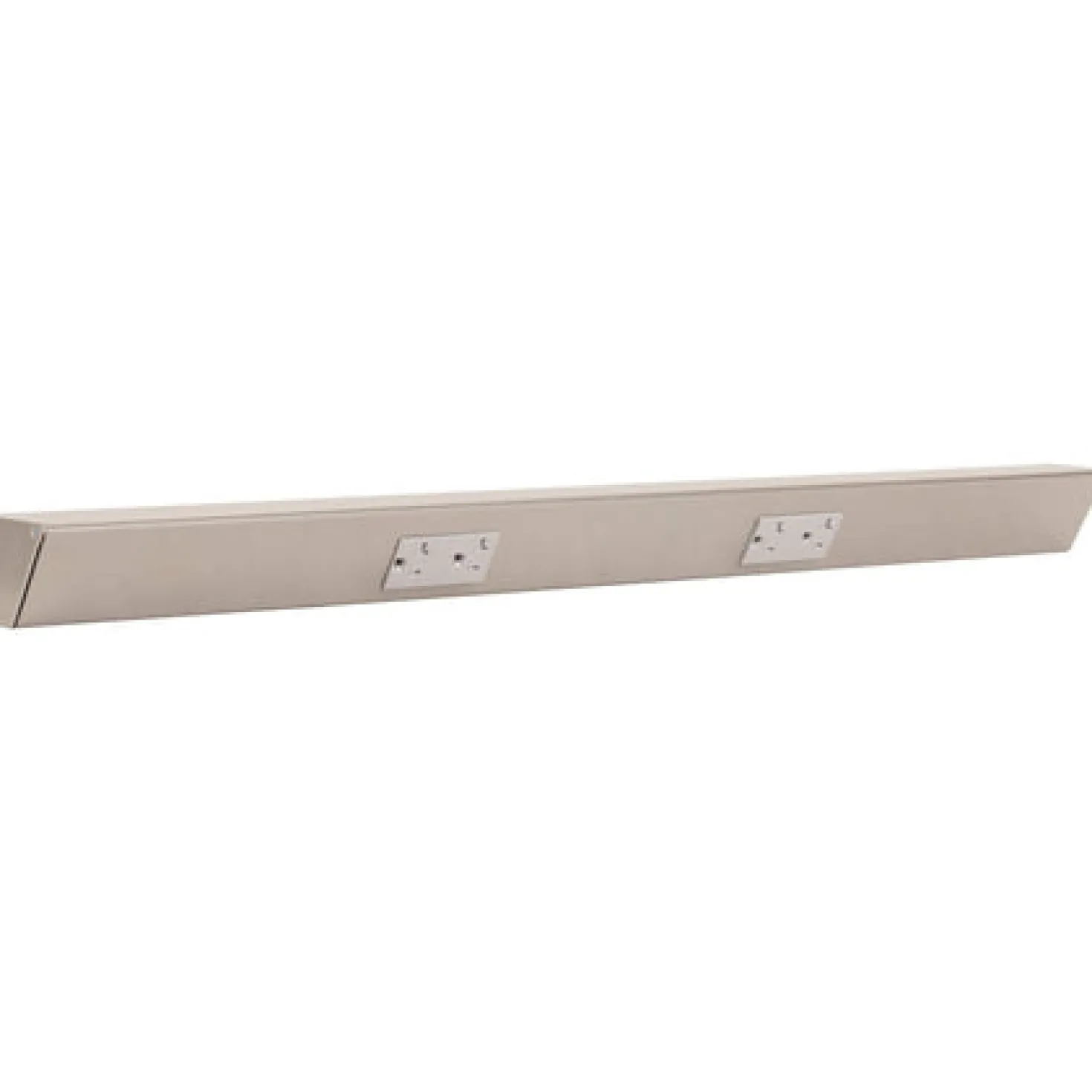 Tamper Resistant Angle Under Cabinet Outlet Power Strip | Satin Nickel Finish
