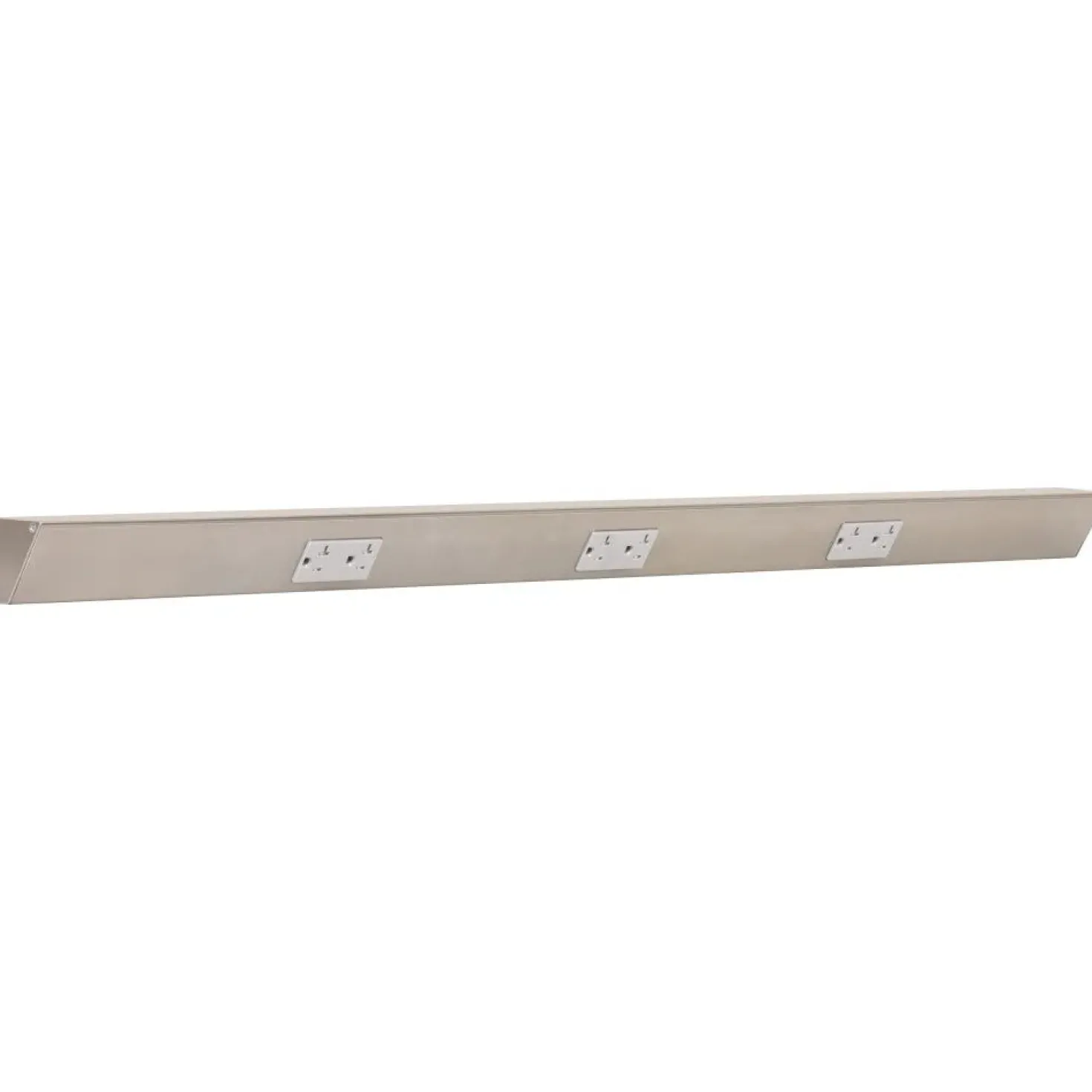 Tamper Resistant Angle Under Cabinet Outlet Power Strip | Satin Nickel Finish