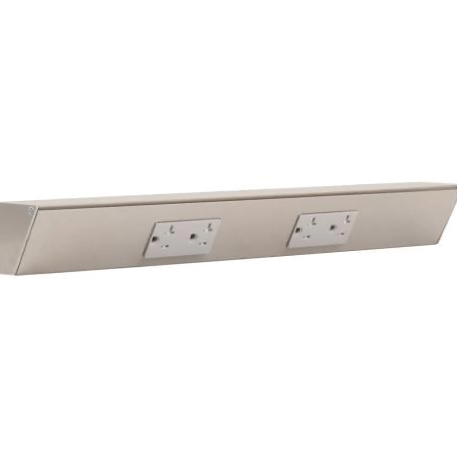 Tamper Resistant Angle Under Cabinet Outlet Power Strip | Satin Nickel Finish