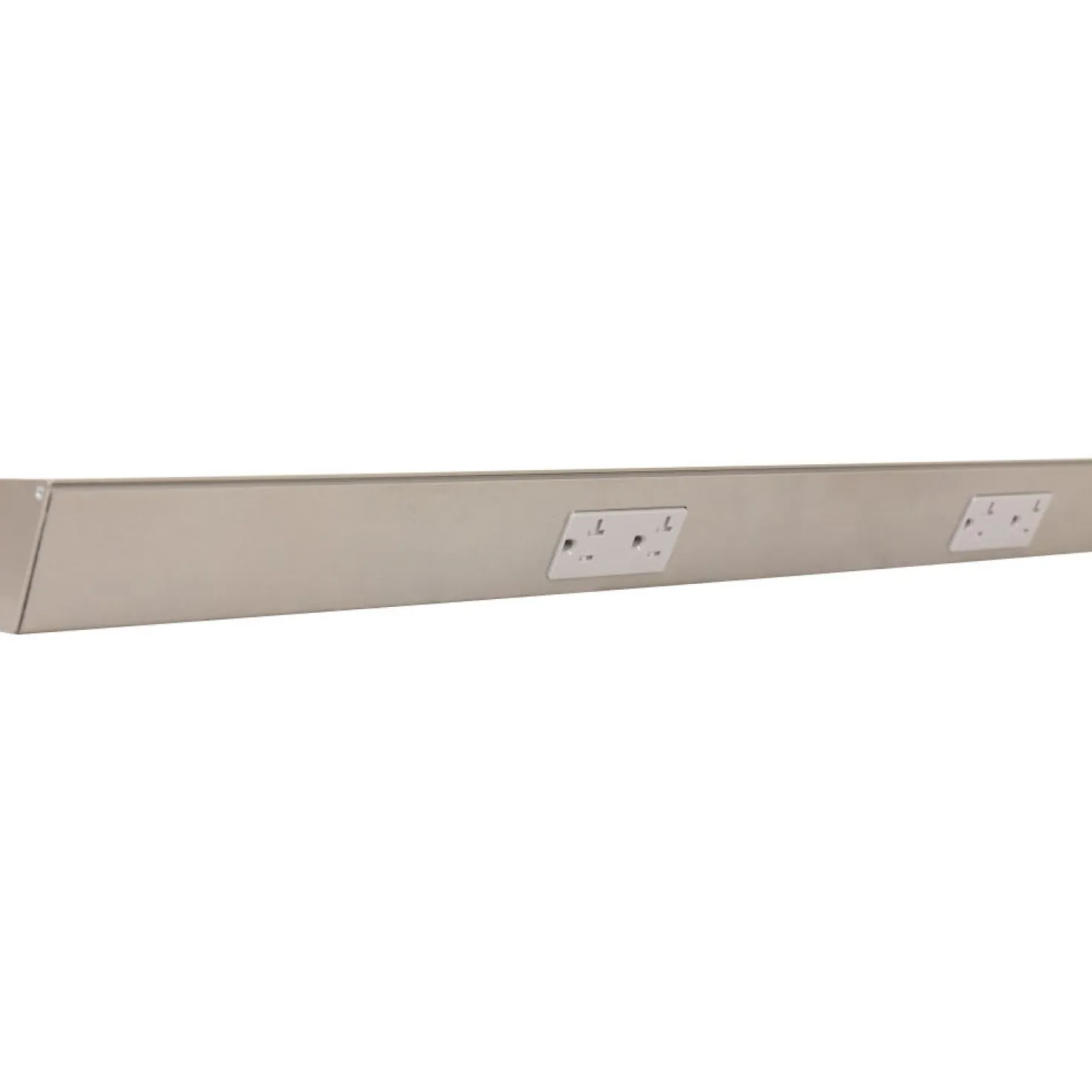 Tamper Resistant Angle Under Cabinet Outlet Power Strip | Satin Nickel Finish
